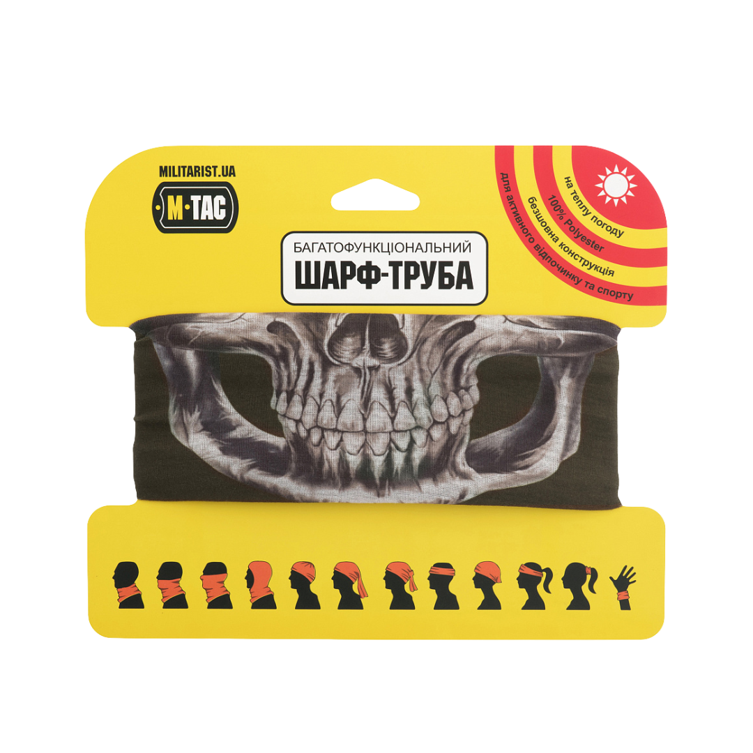 M-Tac шарф-труба полегшенний Reaper Skull OLIVE